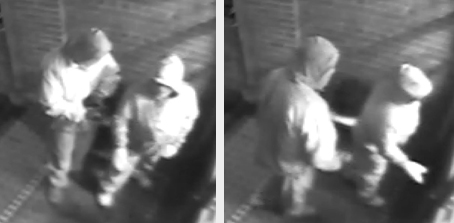 Images of two suspects in relation to the robbery of Rydges Hotel, North Hobart on Monday 15 November 2010.